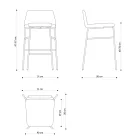 Taburet de lux Imbracat in Tesatura cu baza metalica Made in Italy - Molde Viadurini