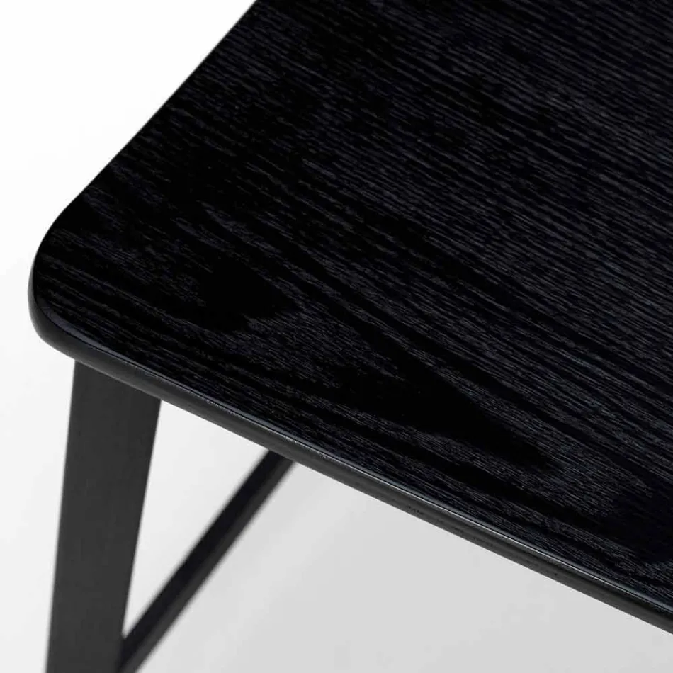 Design modern, scaun din lemn și metal, Elmas Viadurini