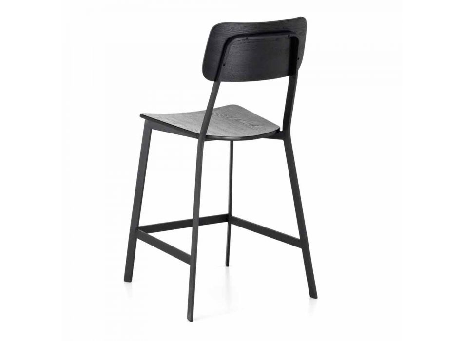 Design modern, scaun din lemn și metal, Elmas Viadurini