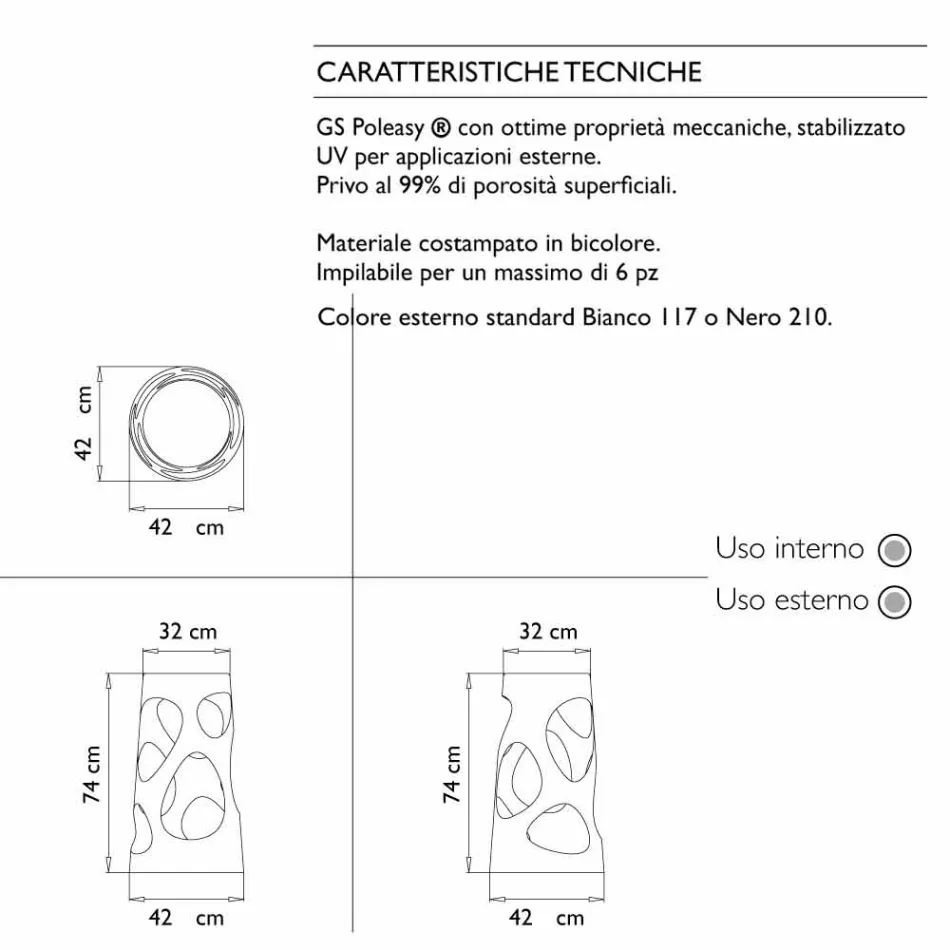 Scaun stivuibil pentru exterior sau interior, alb sau negru, 2 bucăți - Liberty de Myyour Viadurini