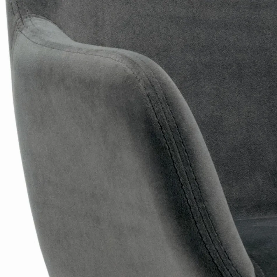 Taburet Fix cu Sezut Tapitat si Baza Otel Made in Italy - Arona Viadurini