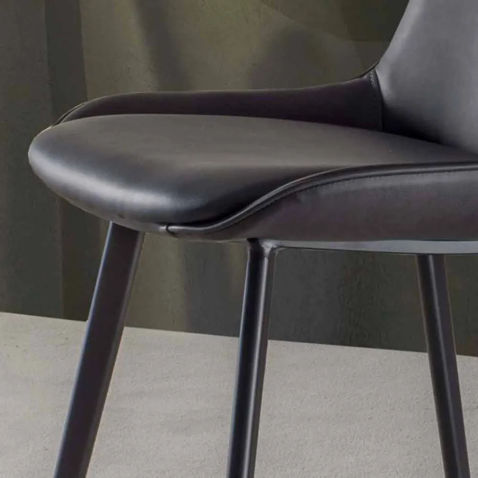 Scaun fix H 65 cm, Structură cu 4 picioare metalice - Ines Viadurini