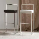 Scaun fix din piele ecologică, design modern H 65 cm- Alina Viadurini