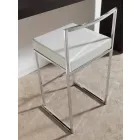 Scaun fix din piele ecologică, design modern H 65 cm- Alina Viadurini