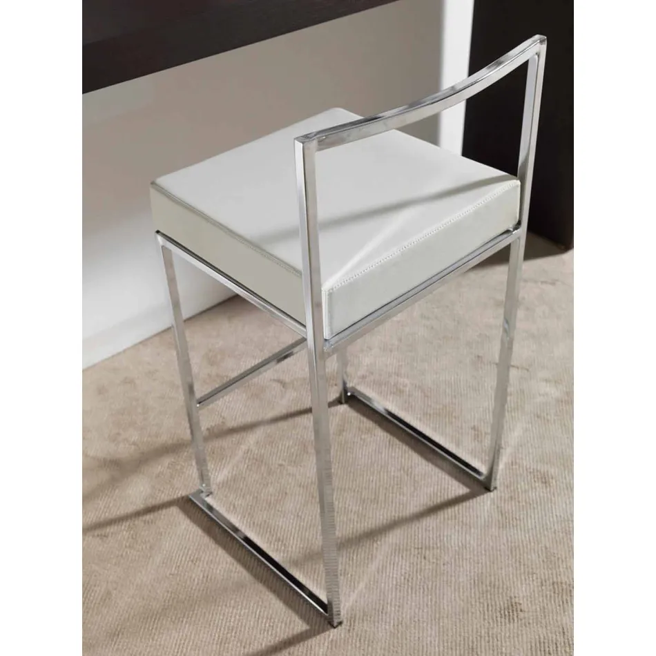 Scaun fix din piele ecologică, design modern H 65 cm- Alina Viadurini