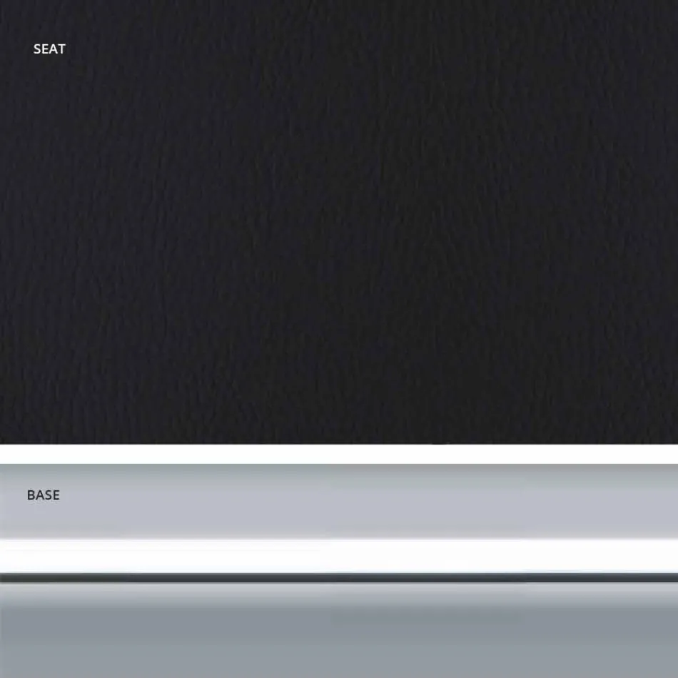 Scaun fix din piele ecologică, design modern H 65 cm- Alina Viadurini