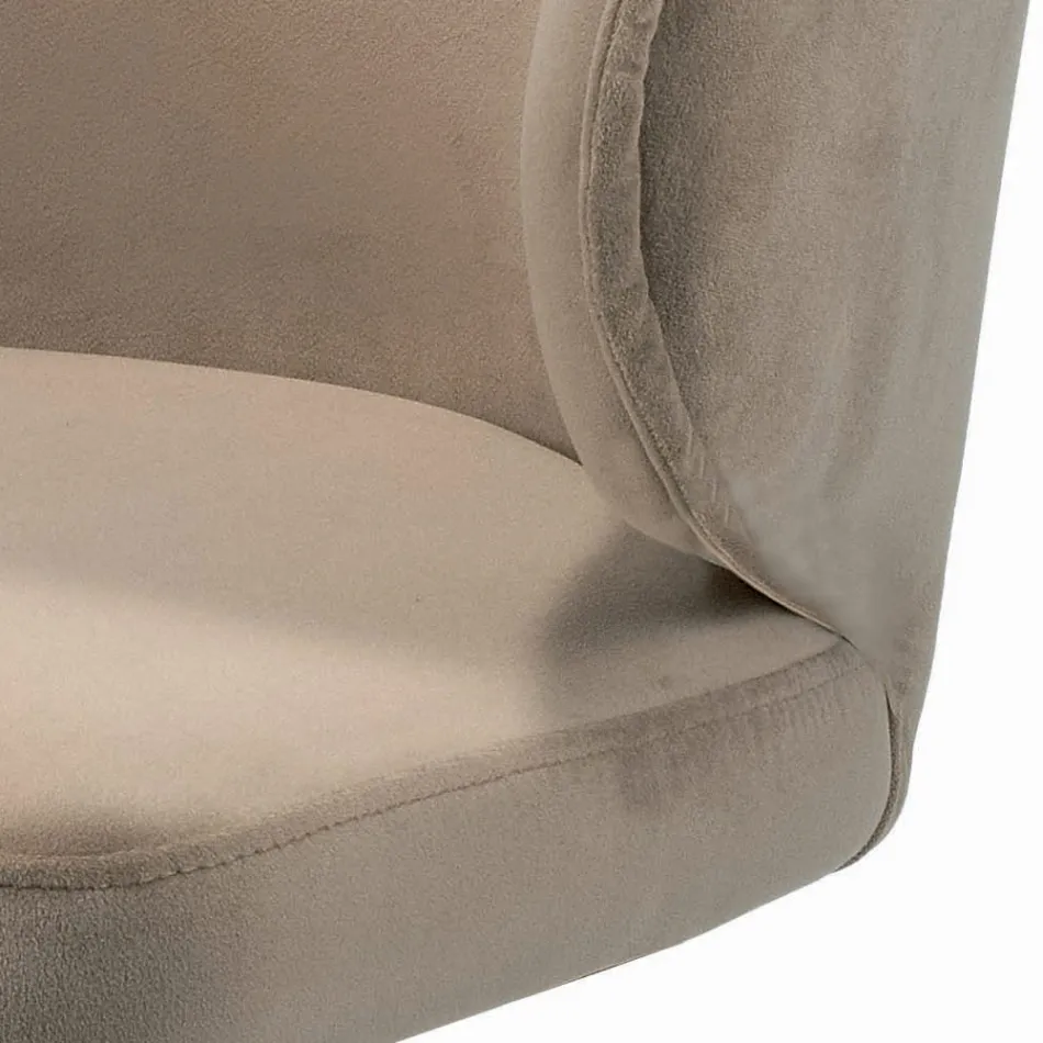 Taburet pivotant cu scaun din catifea si baza din otel Made in Italy - Adria Viadurini