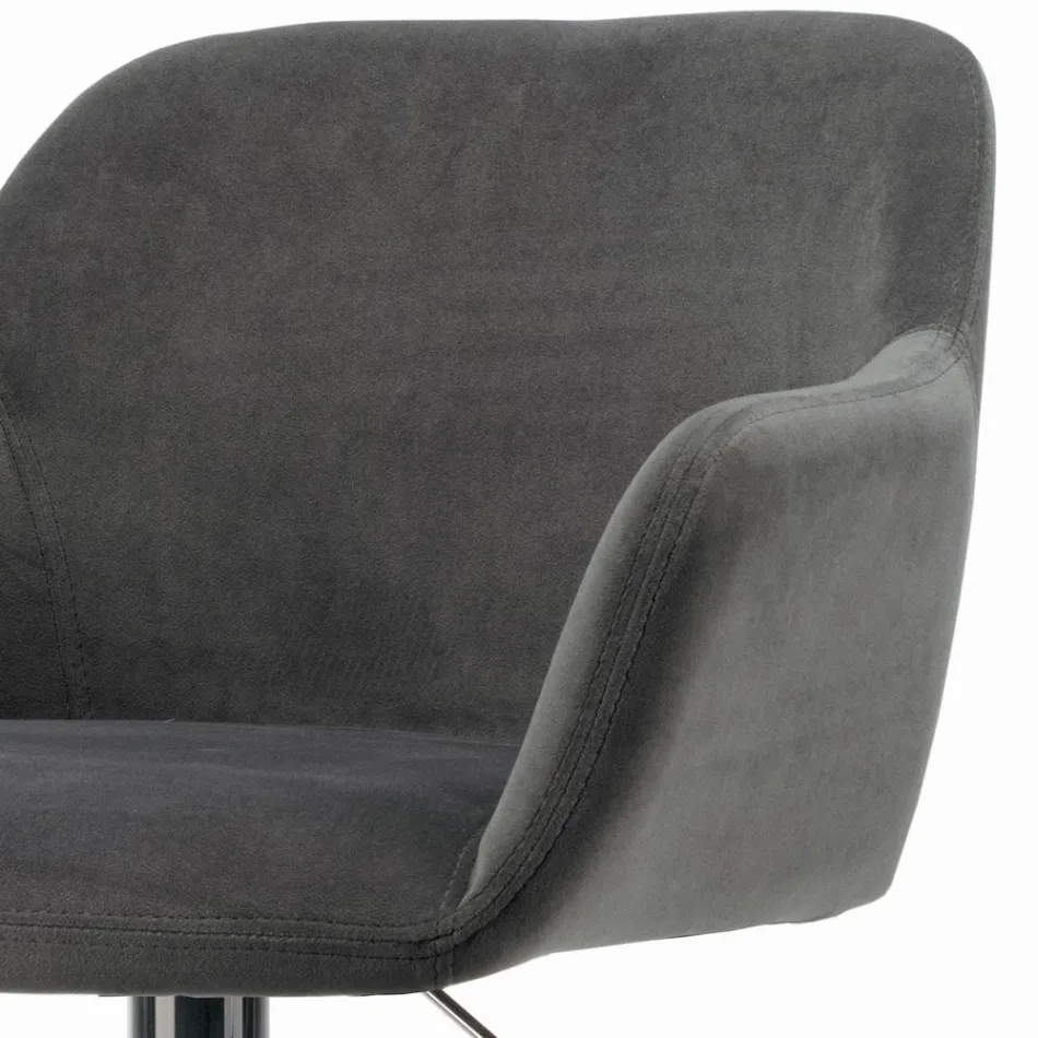 Taburet pivotant cu sezut tapitat si baza din otel Made in Italy - Arona Viadurini