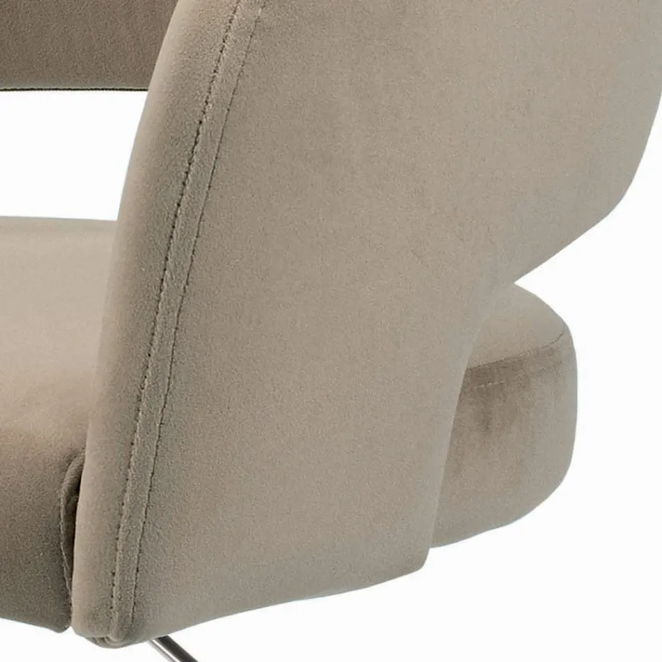 Scaun pivotant și reglabil pe înălțime din catifea și oțel - Alassio Viadurini