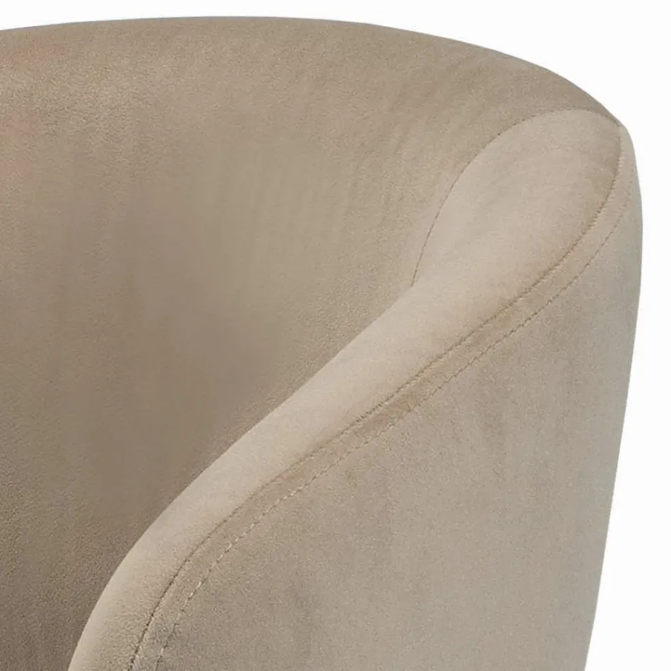 Scaun pivotant și reglabil pe înălțime din catifea și oțel - Alassio Viadurini