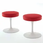 Scaun pivotant din aluminiu lăcuit cu scaun din piele Fabricat în Italia - Dacia Viadurini