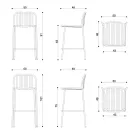 Taburet metalic stivuibil pentru exterior Fabricat in Italia 2 piese - Simply Viadurini