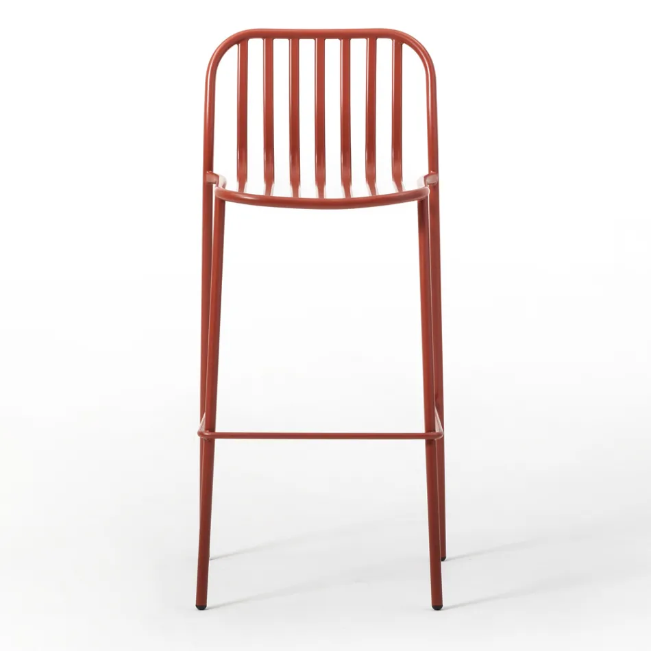 Taburet metalic stivuibil pentru exterior Fabricat in Italia 2 piese - Simply Viadurini