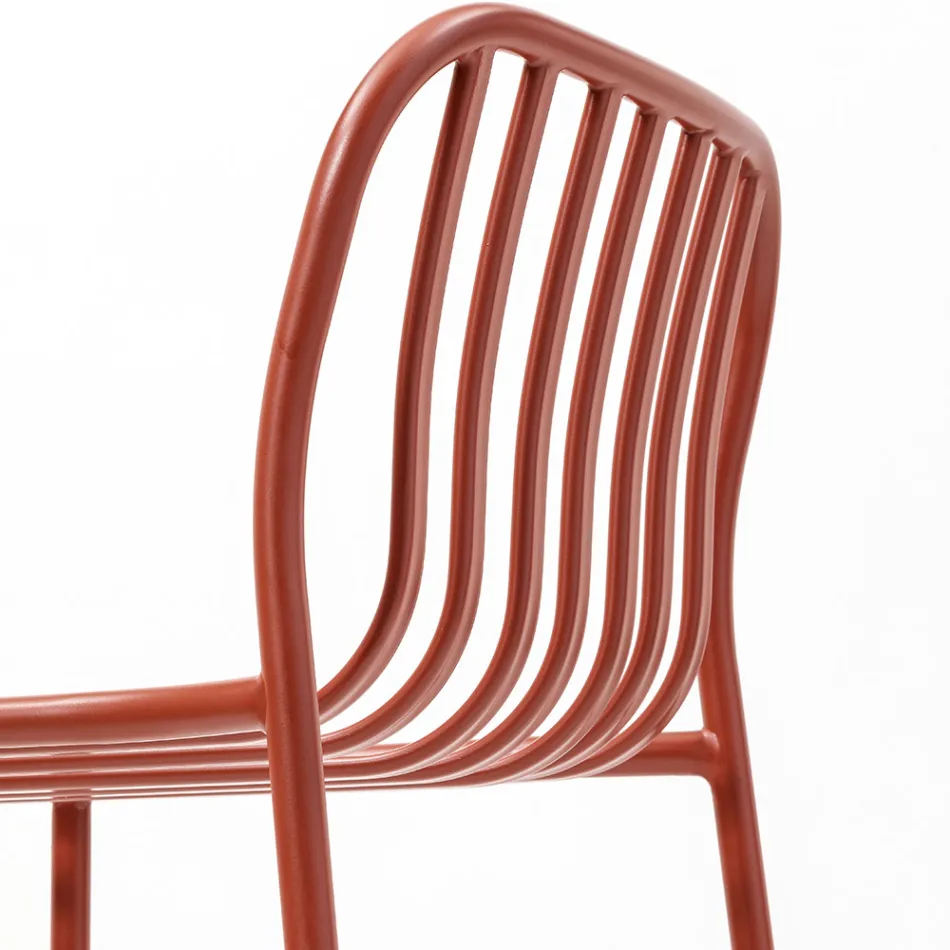 Taburet metalic stivuibil pentru exterior Fabricat in Italia 2 piese - Simply Viadurini