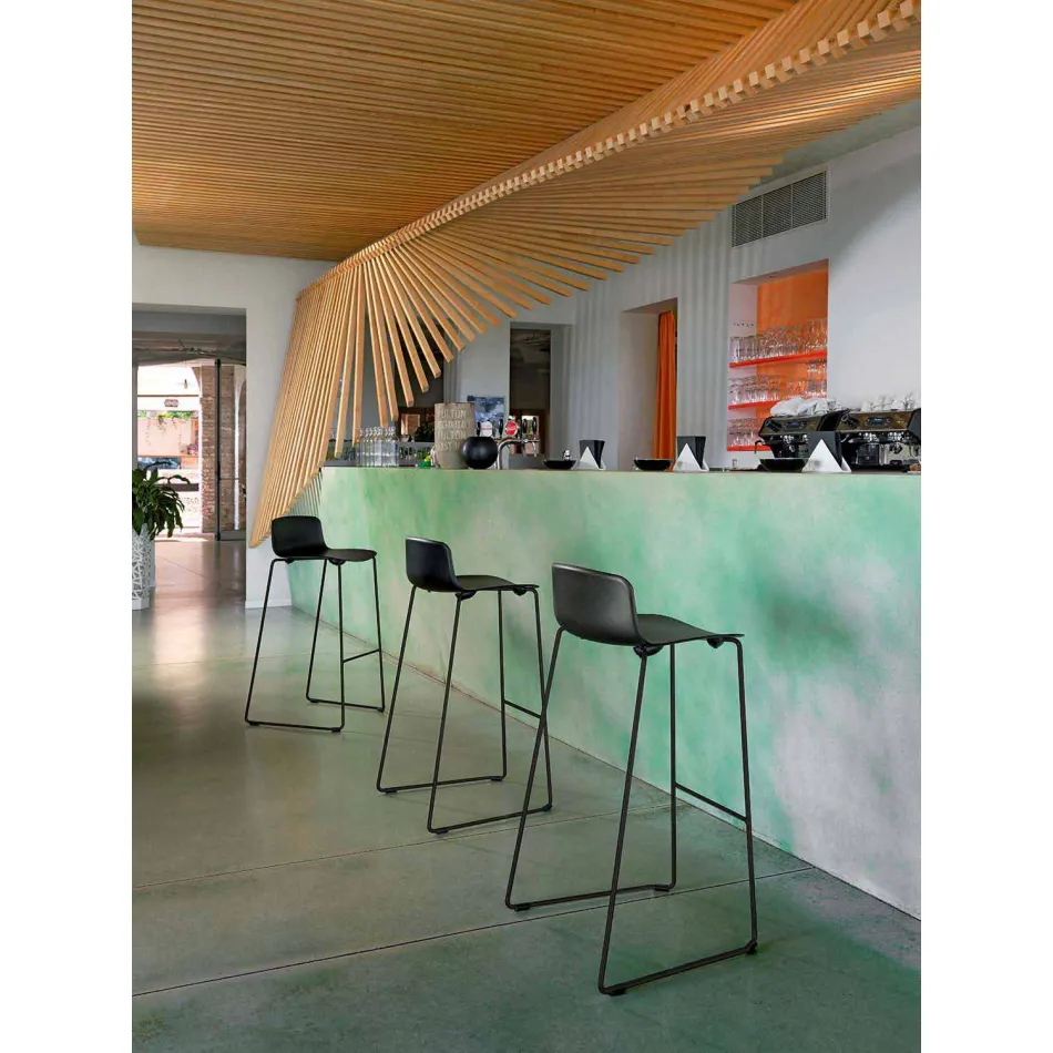 Scaun stivuitor din metal și polipropilenă Fabricat în Italia, 2 bucăți - Charla Viadurini