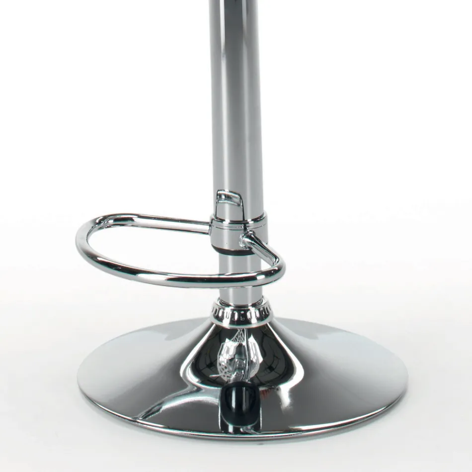 Taburet din piele ecologică și oțel cu lift pe gaz Made in Italy - Lorenza Viadurini