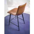 Scaun din piele artificială Efect H 80, bază 4 picioare - Ovidiu Viadurini