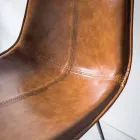 Scaun din piele artificială Efect H 80, bază 4 picioare - Ovidiu Viadurini