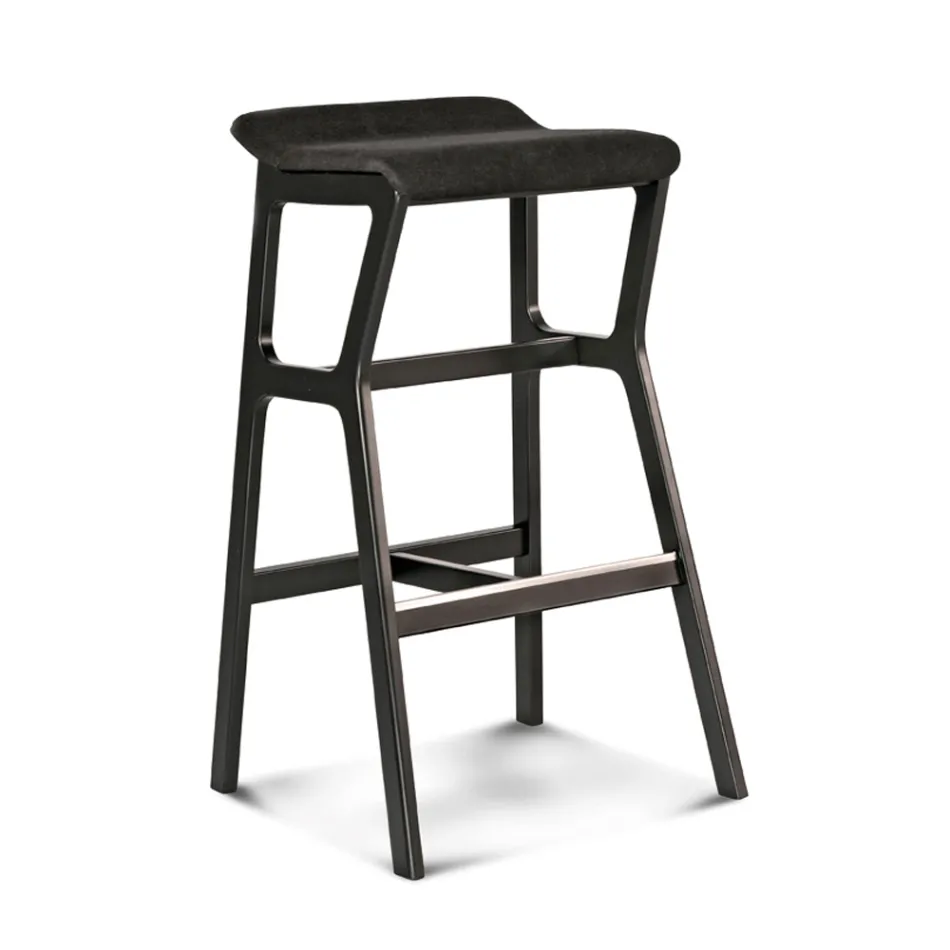 Scaun din fag masiv cu scaun din material fabricat in Italia - Regensburg Viadurini