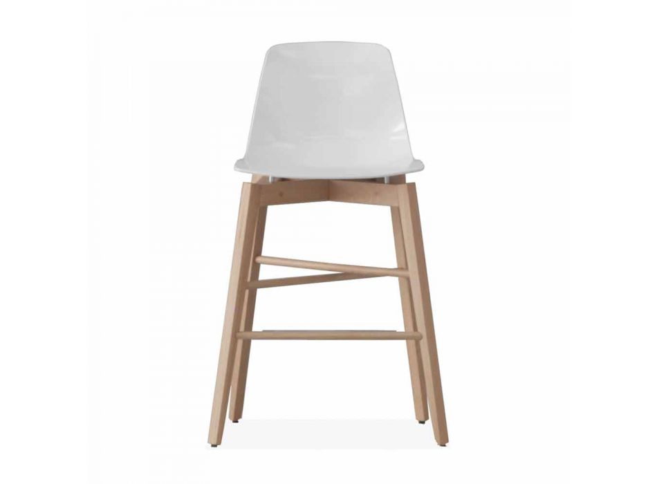 Scaun din lemn de stejar și scaun lăcuit alb de design modern - Langoustine Viadurini