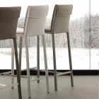 Scaun modern din metal și oțel și piele ecologică fabricat în Italia Prato Viadurini