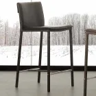 Scaun modern din metal și oțel și piele ecologică fabricat în Italia Prato Viadurini