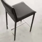 Scaun modern din metal și oțel și piele ecologică fabricat în Italia Prato Viadurini