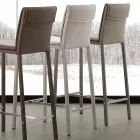 Scaun modern din metal și oțel și piele ecologică fabricat în Italia Prato Viadurini