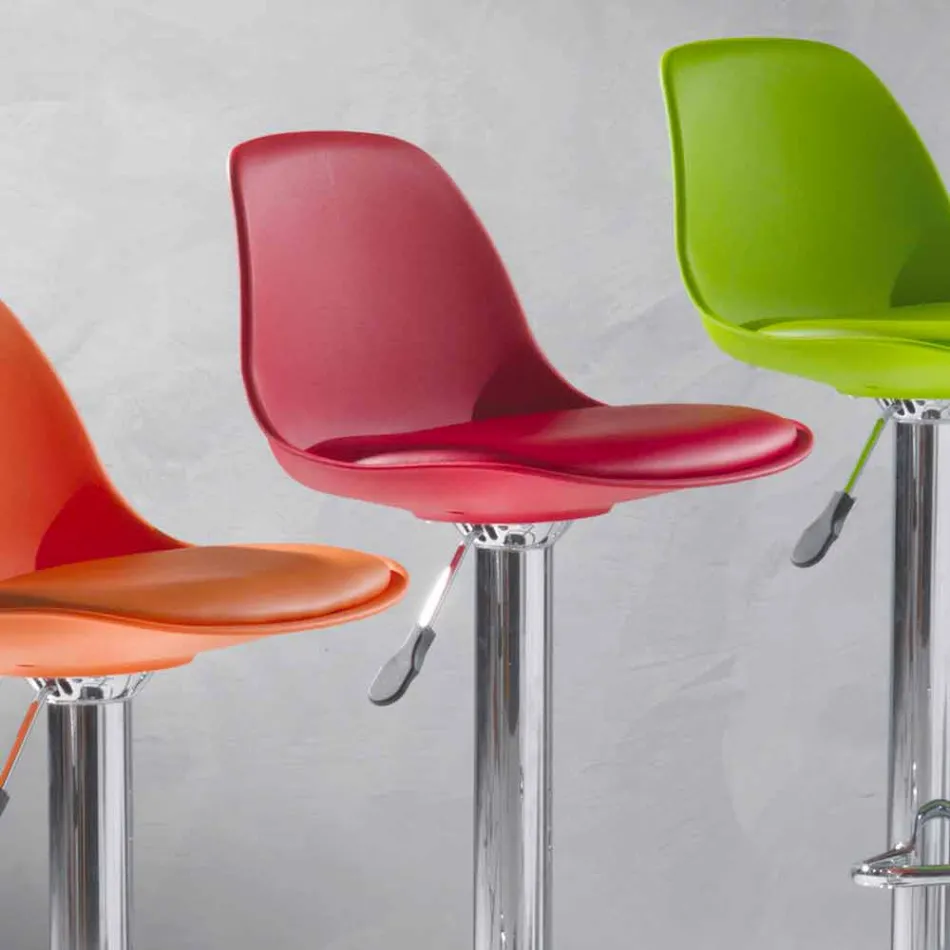 Scaun din polipropilenă, design modern și ridicabil - roz Viadurini