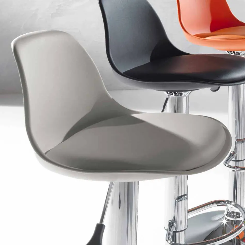 Scaun din polipropilenă, design modern și ridicabil - roz Viadurini