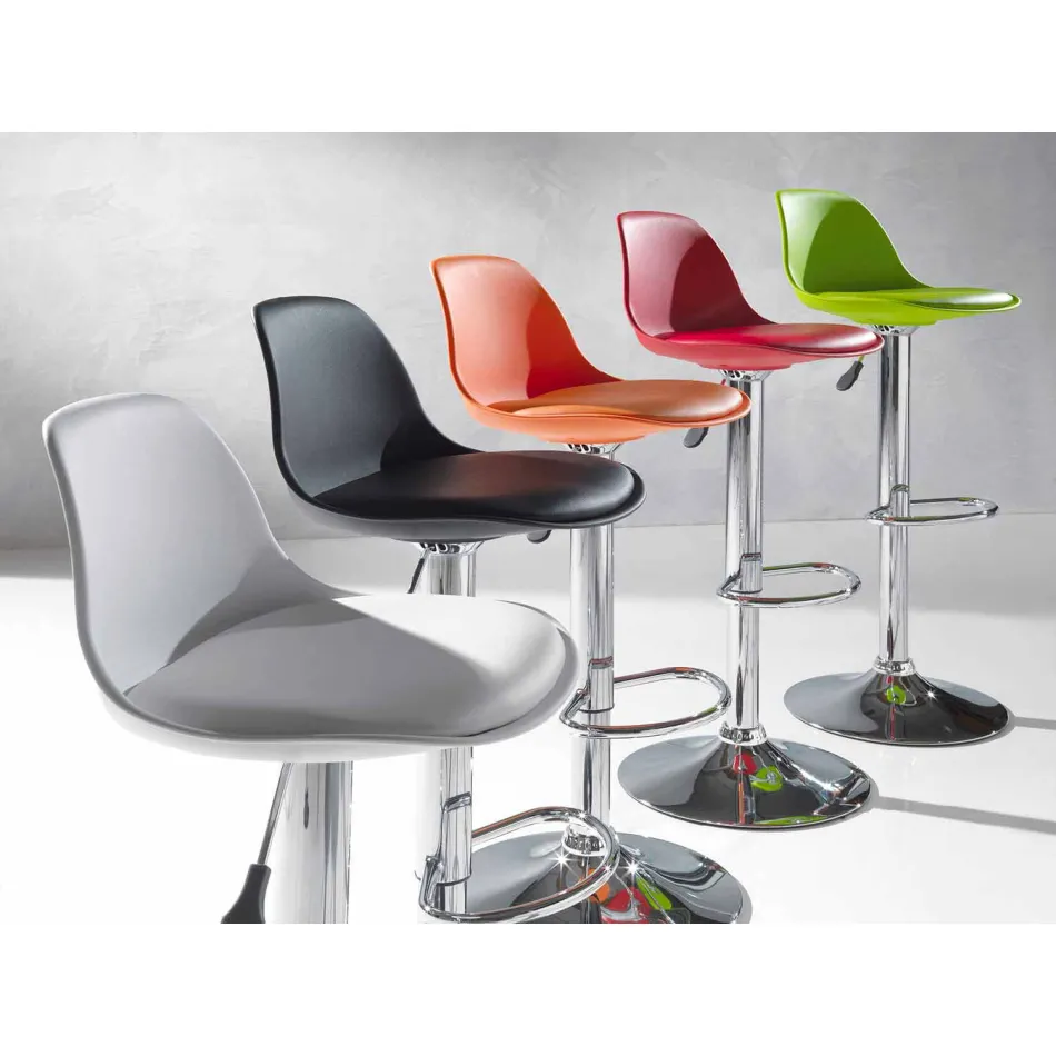 Scaun din polipropilenă, design modern și ridicabil - roz Viadurini