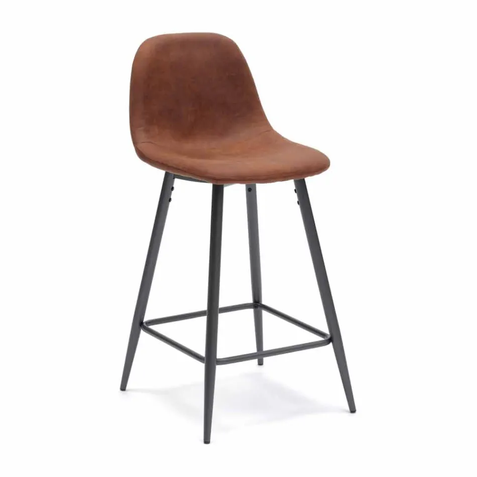 Scaun din piele si un design modern din metal Gino Viadurini