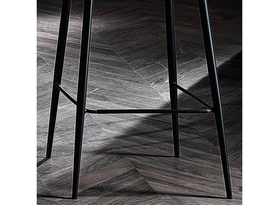 Scaun din țesătură și metal antracit Design Made in Italy - Marianet Viadurini