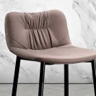 Scaun din țesătură Fibră Efect Piele și Metal Made in Italy - Gohan Viadurini