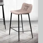 Scaun din țesătură Fibră Efect Piele și Metal Fabricat în Italia - Gohan Viadurini