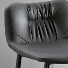 Scaun din țesătură Fibră Efect Piele și Metal Made in Italy - Gohan Viadurini