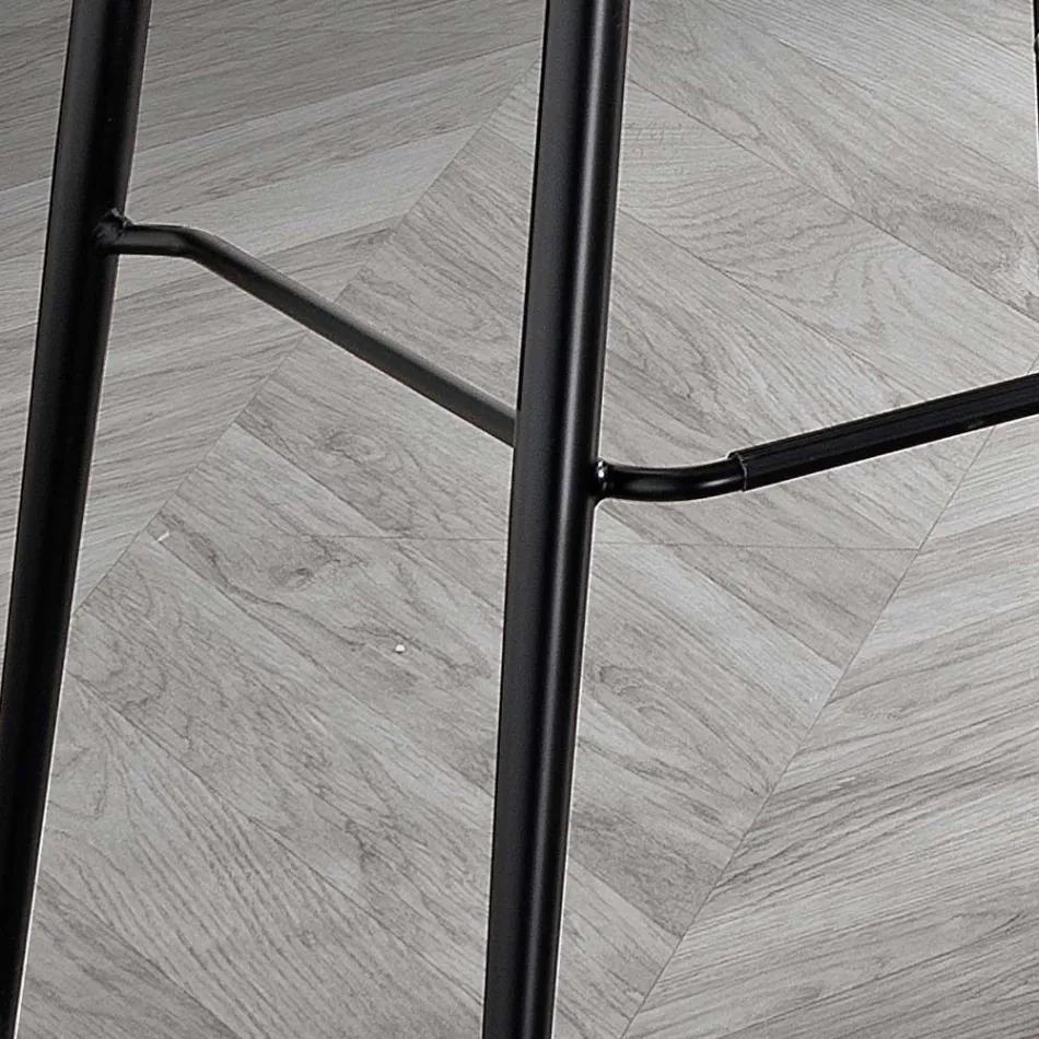 Scaun din țesătură Fibră Efect Piele și Metal Made in Italy - Gohan Viadurini