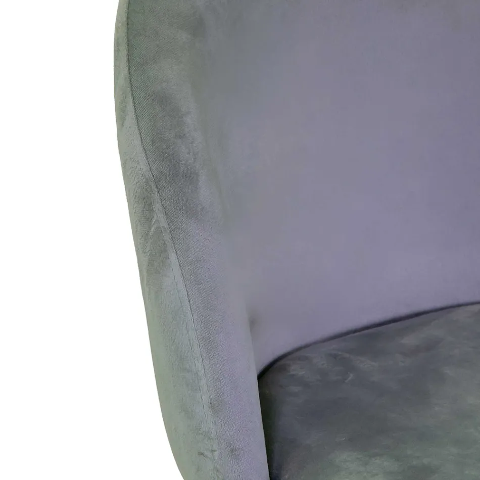 Taburet din catifea cu cadru metalic în diferite finisaje - Penna Viadurini