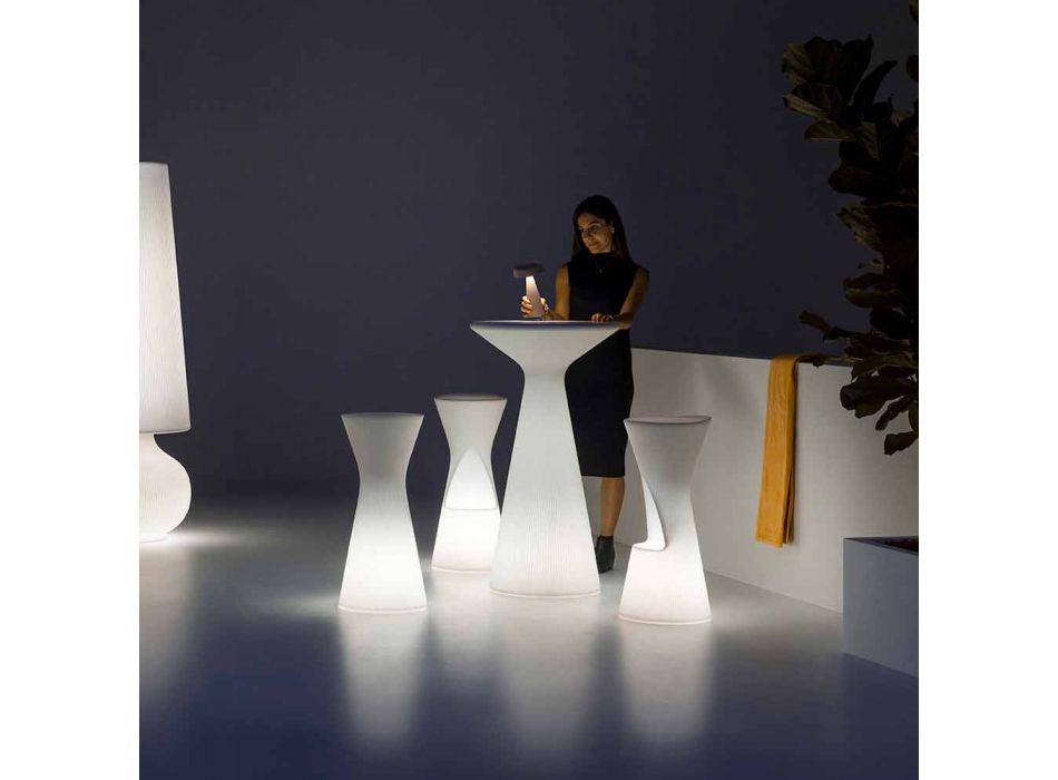 Scaun luminos de exterior din polietilenă cu LED Made in Italy - Desmond Viadurini