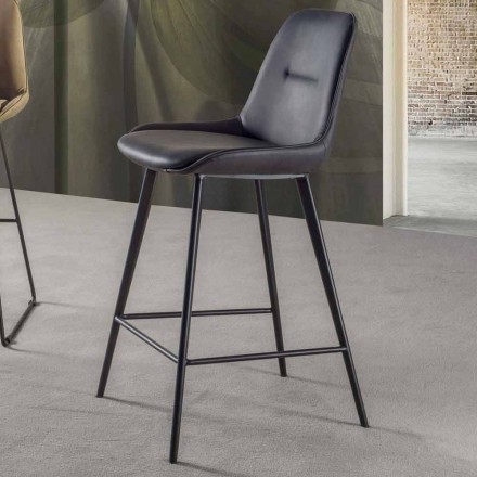 Scaun modern H 80 cm, scaun din piele ecologică Nabuk - Ines Viadurini