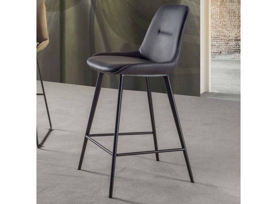 Scaun modern H 80 cm, scaun din piele ecologică Nabuk - Ines Viadurini