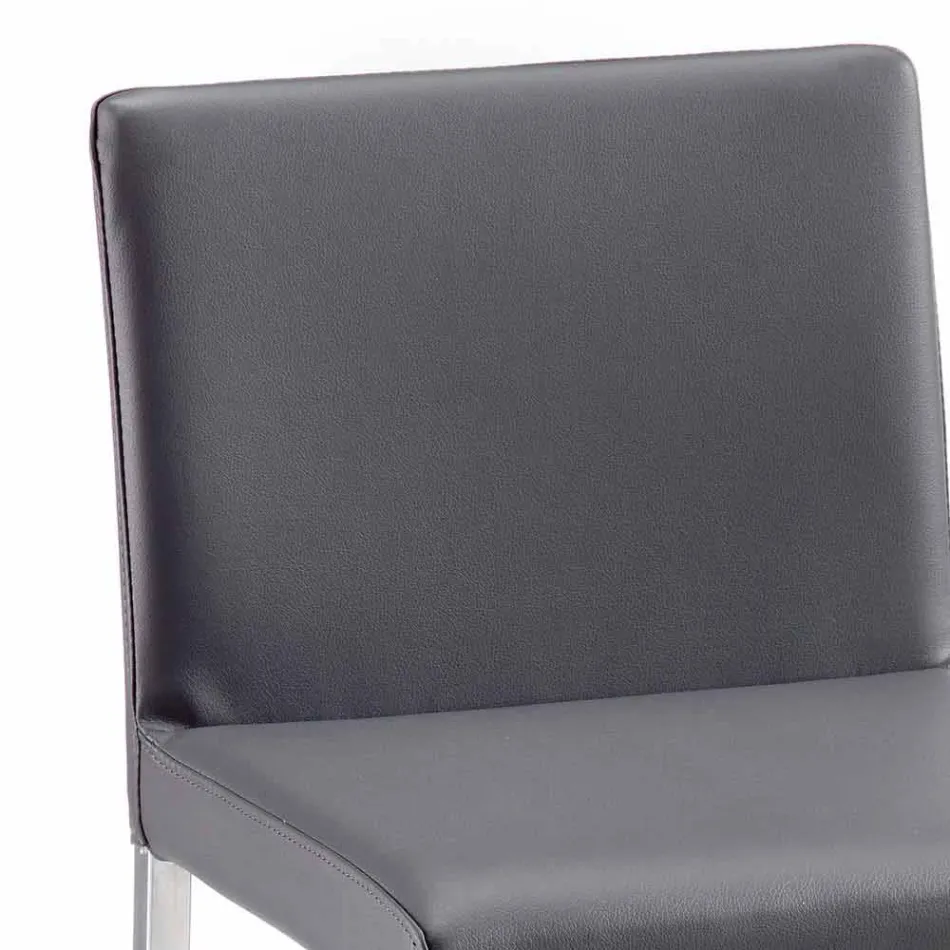 Scaun modern din piele ecologică Alwyn H, realizat în întregime în Italia Viadurini