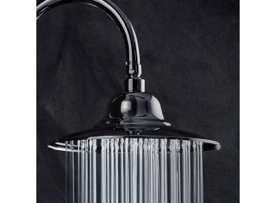 Cap de duș clasic din oțel cu braț de duș din alamă Fabricat în Italia - Jeko Viadurini