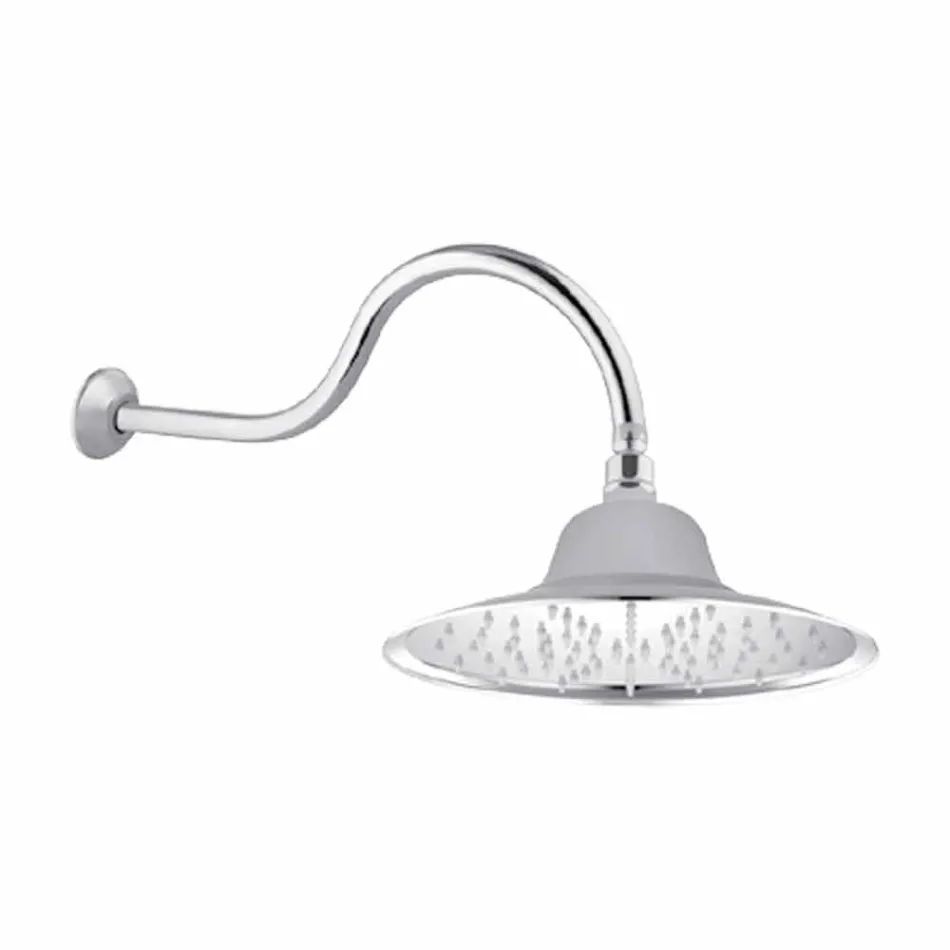 Cap de duș clasic din oțel cu braț de duș din alamă Fabricat în Italia - Jeko Viadurini
