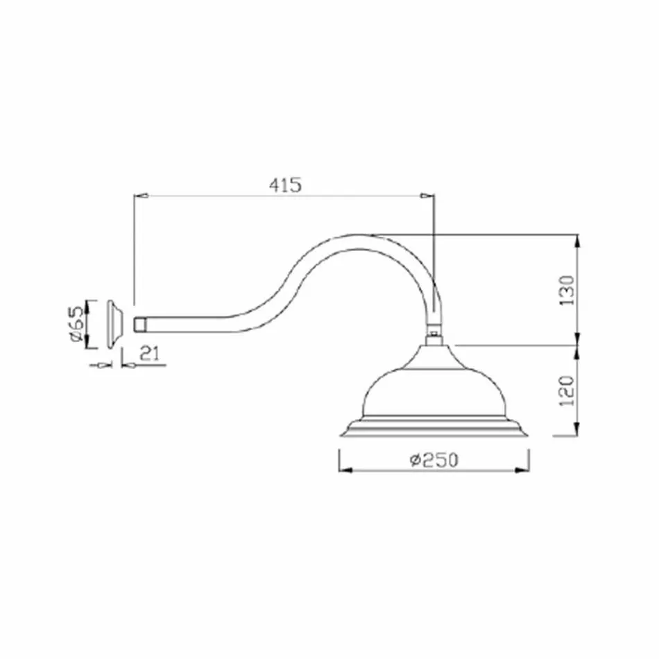 Cap de duș anticalcar din oțel și alamă clasică Made in Italy - Mingo Viadurini