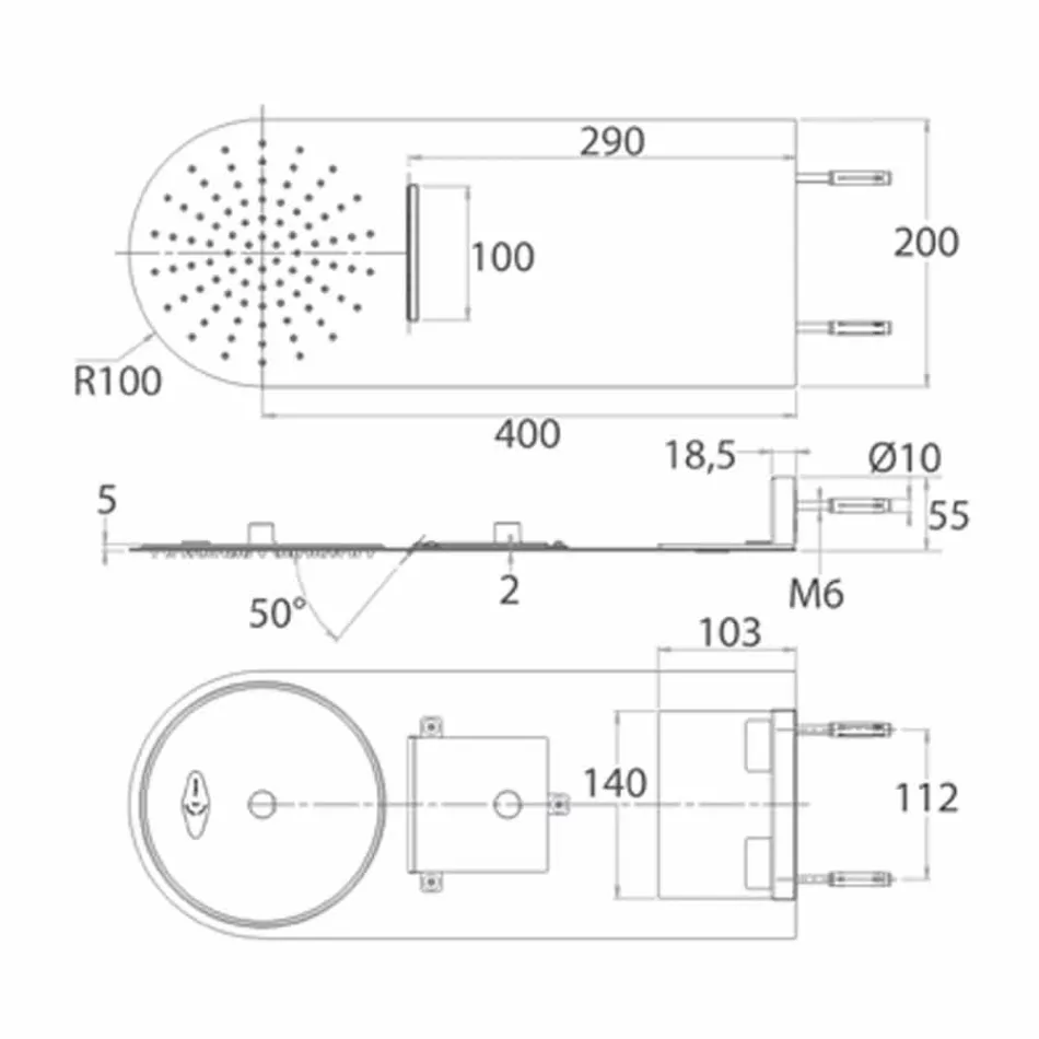 Cap de duș modern din oțel Ultraslim, fabricat în Italia - Cassio Viadurini