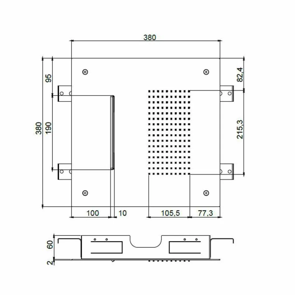 Cap de duș din tavan din oțel cu jet dublu Fabricat în Italia - Quinto Viadurini