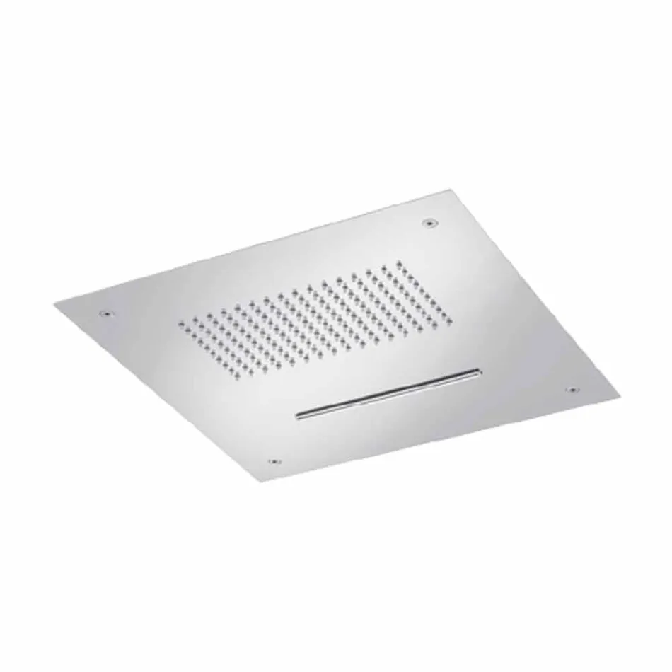 Cap de duș din tavan din oțel cu jet dublu Fabricat în Italia - Quinto Viadurini