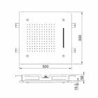 Cap de duș din tavan din oțel inoxidabil cu 3 jeturi Made in Italy - Frido Viadurini