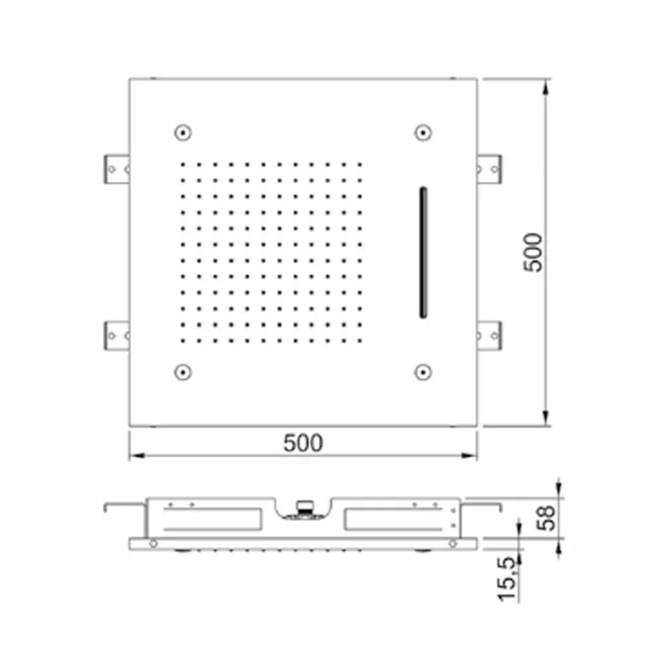 Cap de duș din tavan din oțel inoxidabil cu 3 jeturi Made in Italy - Frido Viadurini